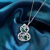 Gica Gema Green High Carbon Diamond Necklaces With 925 Sterling Silver 6*8mm Pendant Unique Design Romantic Fine Jewelry Wedding Party Gifts New Trend