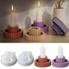 Candle Mould Decors Casting Molds DIY 3D Silicone Mould Cylinders Striped Mould Silicone Molds Handicrafts Candle Holder