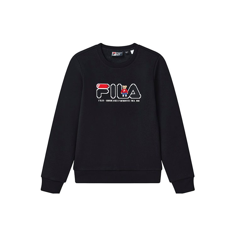 

FILA Logo Classic Crew Neck Fleece Pullover Sweatshirt Women sweatshirt Legendary-Blue F51W248290F-NV XS