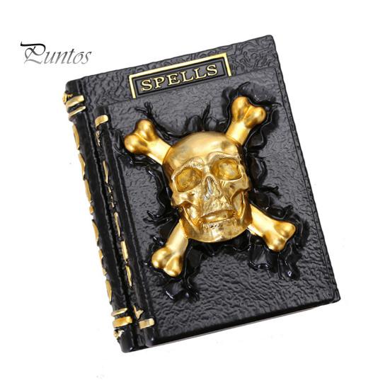 

Книга заклинаний ведьмы и волшебника, настольное украшение на Хэллоуин, смоляная 3D-книга с черепом и паутиной, сложенная фигурка для домашнего стола, каминной полки, декора камина Skull