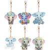 6PCS Diamond Art Keyring Baby Elephant Double Sided Rhinestone Painting Keychain Pendant Calf for Adult  Purse Handbag Decor