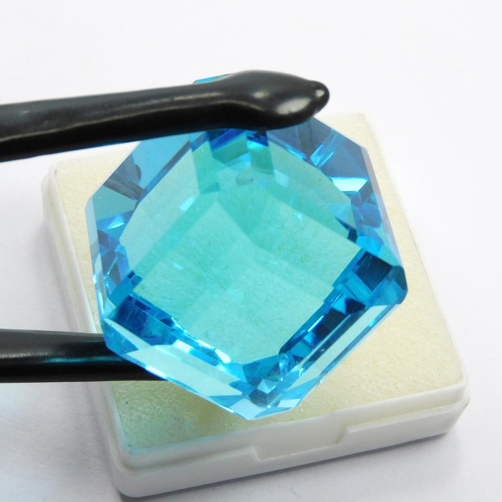 A+ Quality Blue Cube Cut Sapphire 190.30 Ct Lab-Created Loose Gemstone CERTIFIED M-1014-Ra