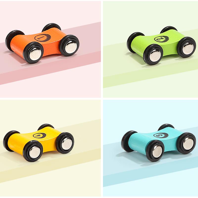 4pcs Track Toy Car Children Wooden Scooter Toy for Sliding Racing Slide Replacement Ramp Race Car Model Toys for Boy Mini Racer