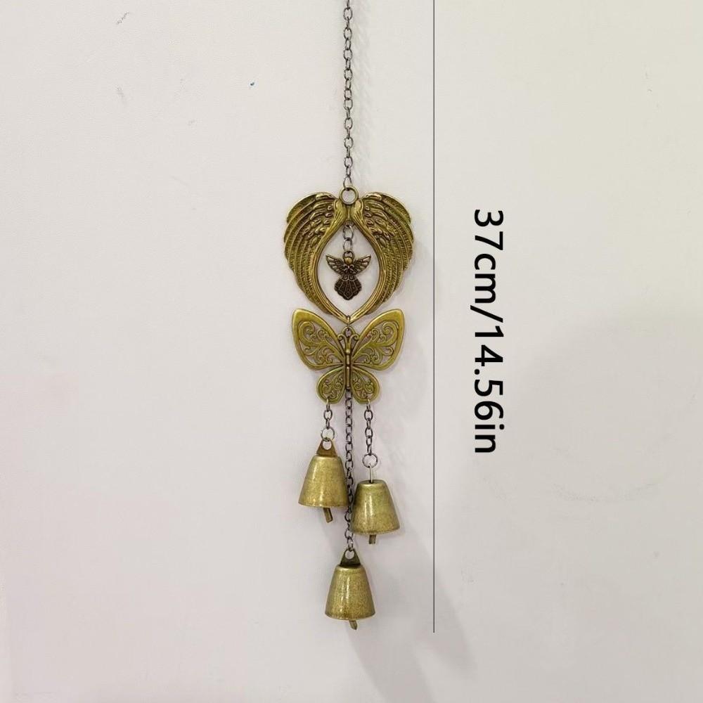 Angel Wings Metal Bell Chime Bohemian Style Vintage Wind Chime Door Hanging Outdoor Hanging