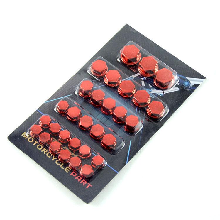 30pcs Motorcycle Screw Decoration Cover Plating Cap for Car Motor Scooters Electric Colored Nut Cover Motorcycle Accessories