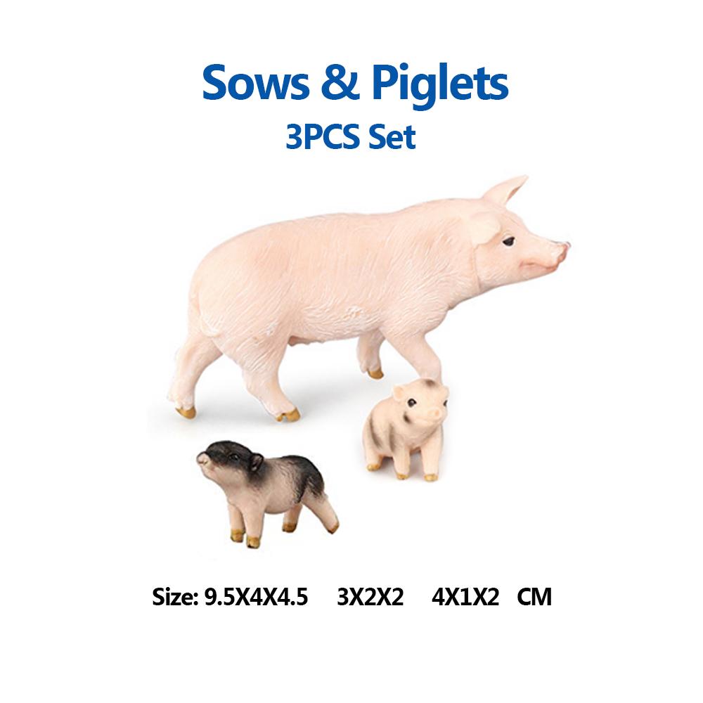 Toy Animals Figures Pig Sows Piglets Wild Boar Warthog Models Farm Animal Figurines Action Figure Kids Gifts Children Toys Games