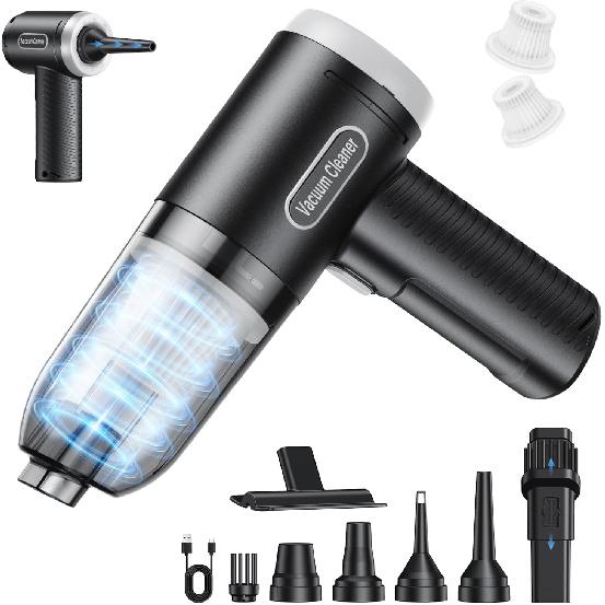 

Car Vacuum Portable Cordless, 9000Pa Handheld Vacuum Mini Vacuum Cleaner High Power with Best Suction, 4 in 1 Air Duster Portable Vacuum for Car