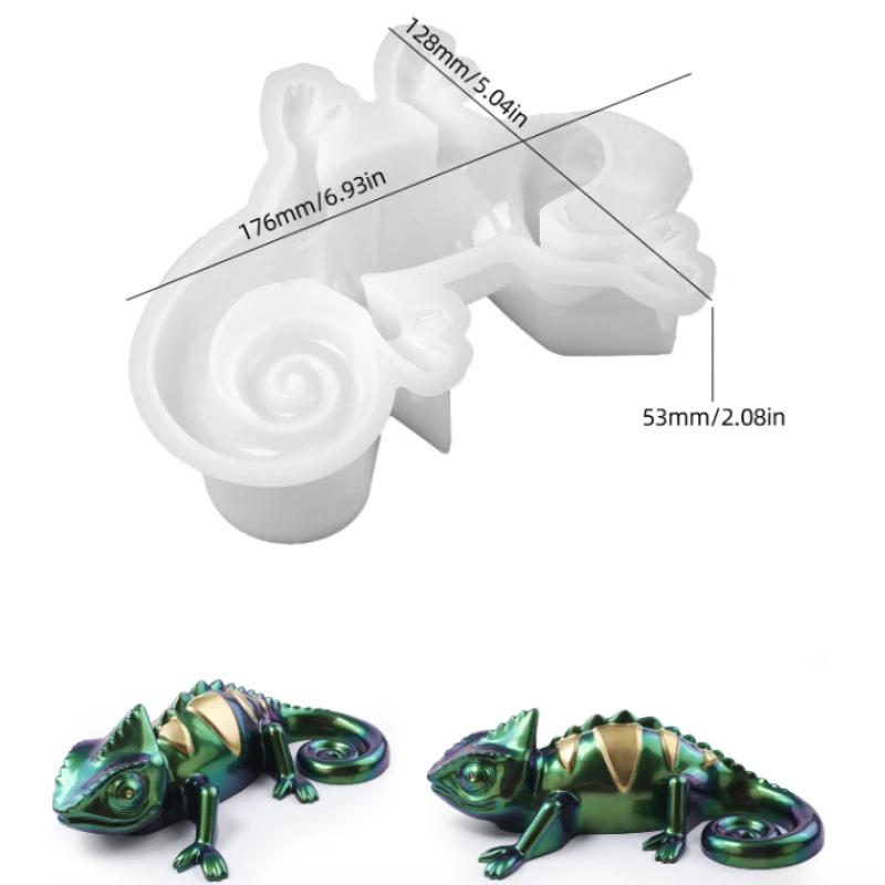 A Top Quality Realistic 3D Chameleon Silicone Mold DIY Reptile Figurine Epoxy Resin Mold with Flexible Design Vibrant Home Decor