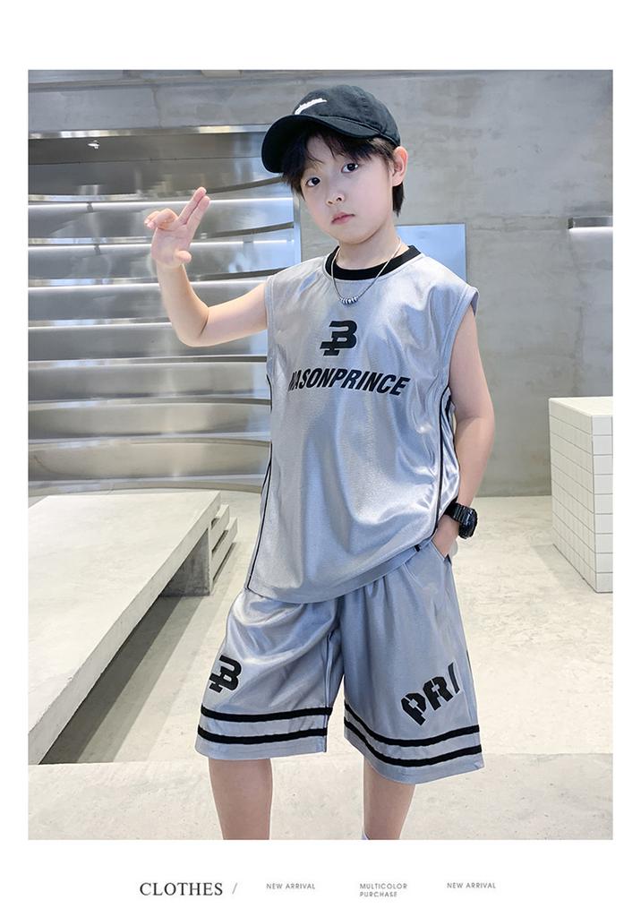Boys' Summer Vest Set 2026 New Sports Jerseys for Middle-aged and Young Children's Summer Boys' Quick Drying Basketball Clothes Trend