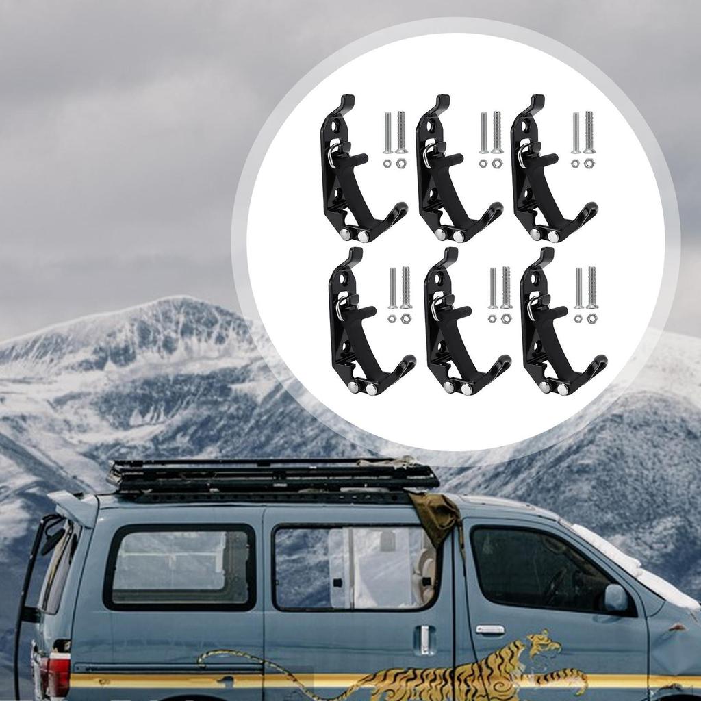 6 Metal Rubber Clamps for Wall Mounting, Garage Storage, Stable Holders Roof Racks