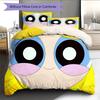 Powerpuff Girls Blossom Bubbles Buttercup Character Pattern Bedding Home Decoration Festival Gift (1 * duvet cover + 2 * pillowcase, without core)