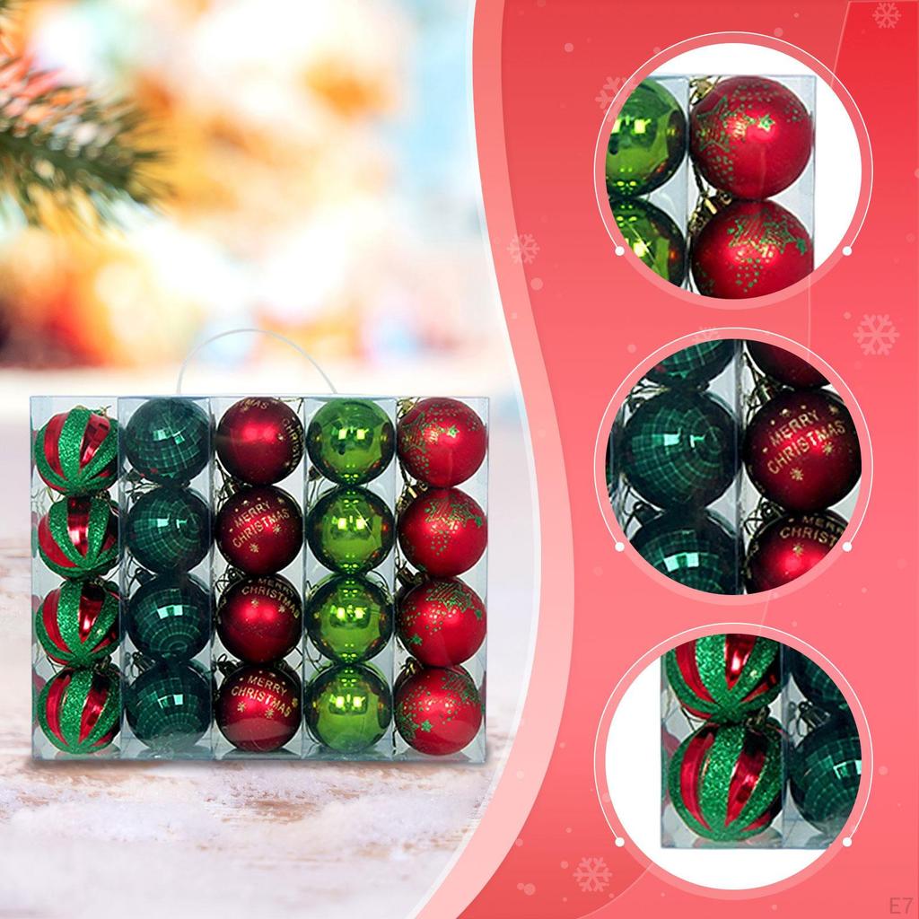 40Pcs Christmas Ball Ornaments Decorations Crafts Decorative Shatterproof Home Decor Baubles for