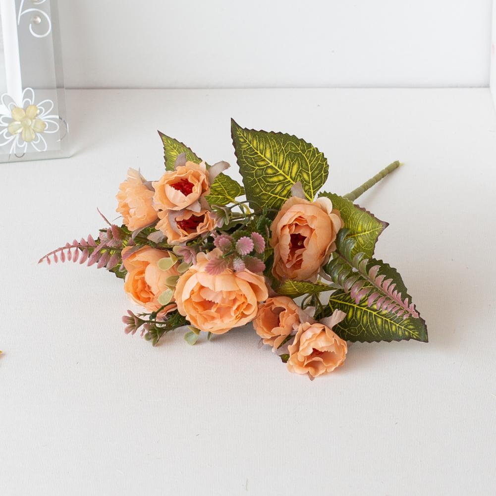 Imitation Peony No Water Need Faux Silk Flower Pastoral DIY  Pretty Multi Heads Faux Silk Flower