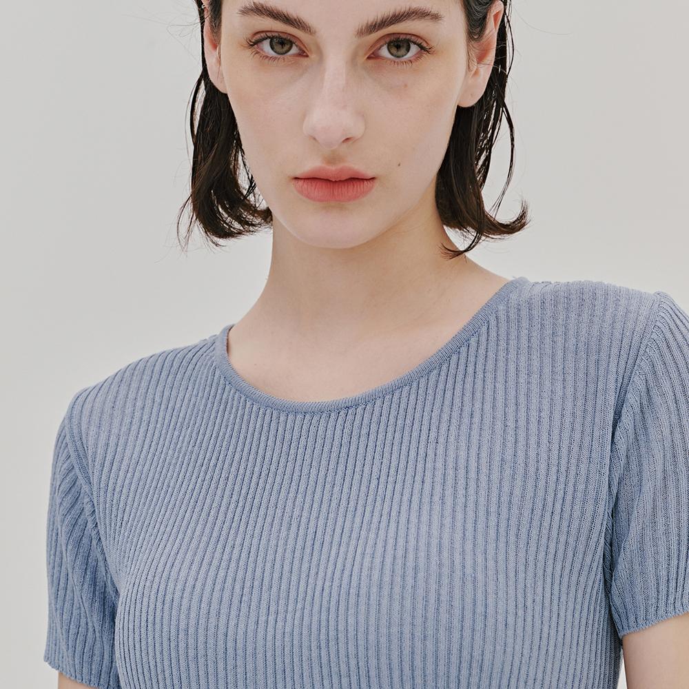 Odier Long Slit Linen Pullover - Sky Blue Sky Blue/One