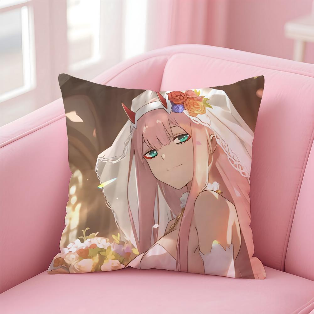 D-DARLING in the F-FRANXX Anime Cushion Cover Home & Car Multi-Scene Pillow Cover - Reversible, Soft & Durable for Daily Use