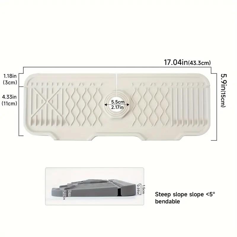 

Non-slip silicone kitchen drain mat, suitable for modern sink dishwashing and food prep trays. Durable, easy to clean, splash-pr 17in белый