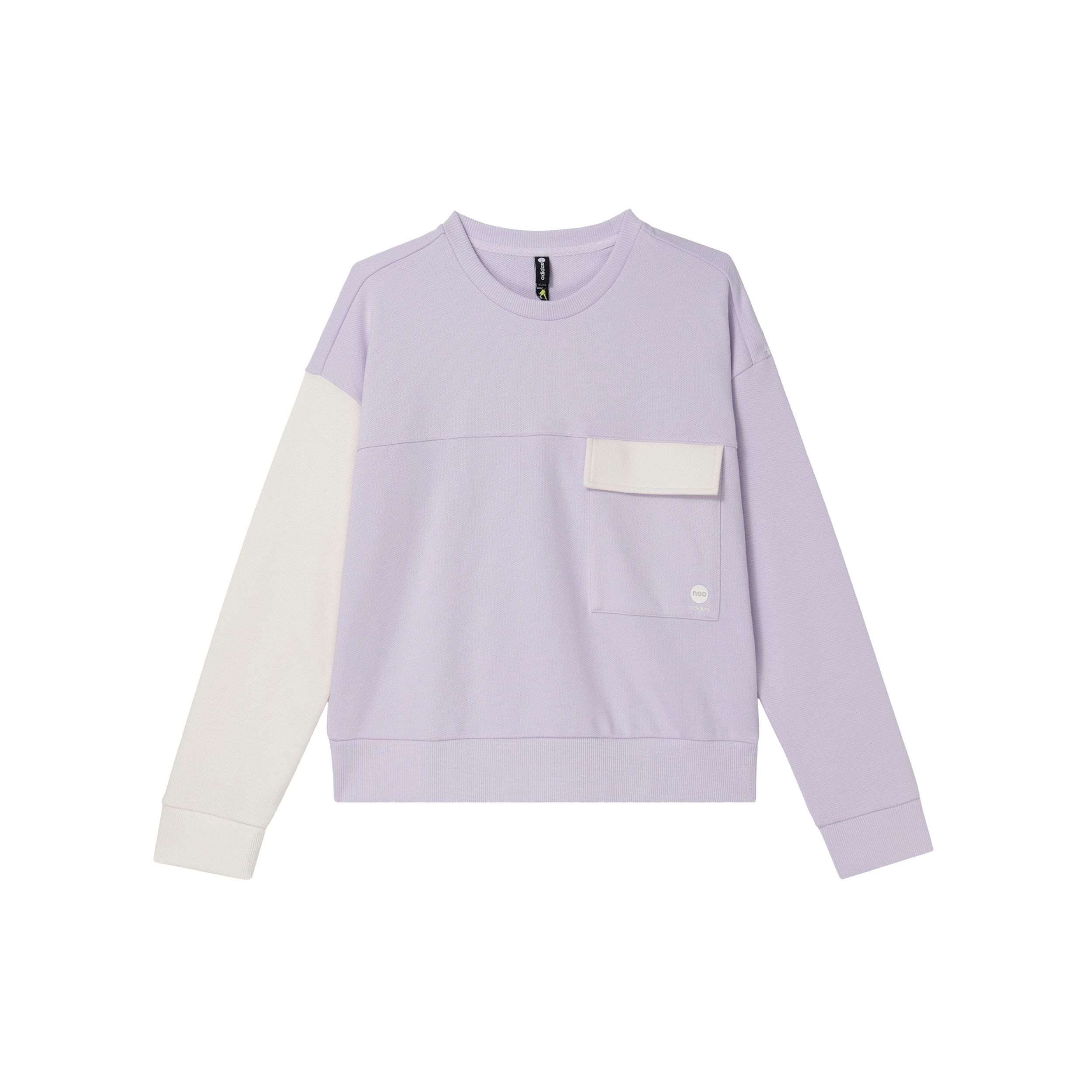 

Adidas Нео-цветной блок с большим карманом и круглым вырезом, женские топы, розовый, белый, HM7404