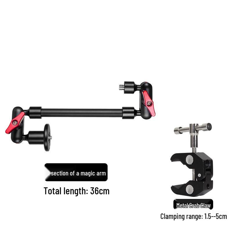 Multi-Functional Metal Crab Claw Camera Tripod with Magic Arm for Mobile Live Streaming and Photography