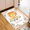 Custom Name Floral Puppies Art Rug for Living Room, Game Rooms, Office, Bedroom, Floor Mat Playful Design, fan gifts Christmas decor