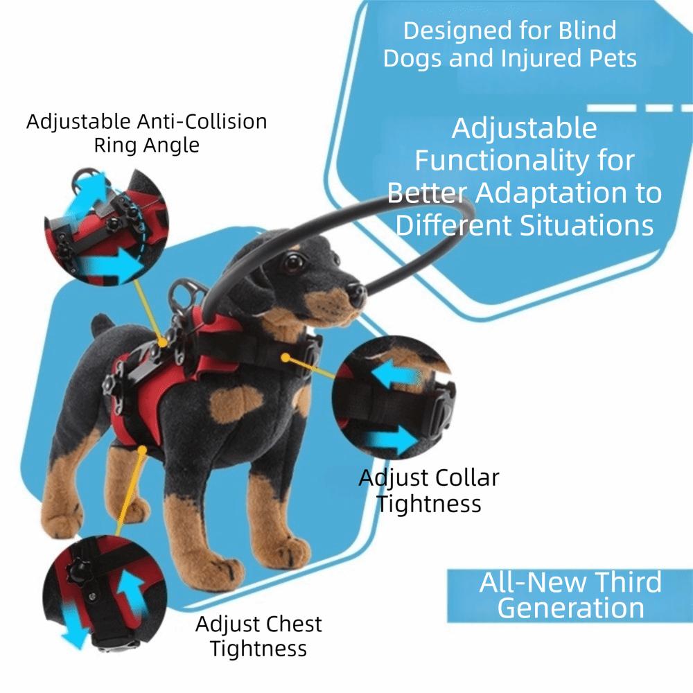 Reflektierender Blindenhund-Sicherheitsstoßfänger Atmungsaktiver Sicherheits-Antikollisionsring Bequemer verstellbarer Blindenhund-Führring