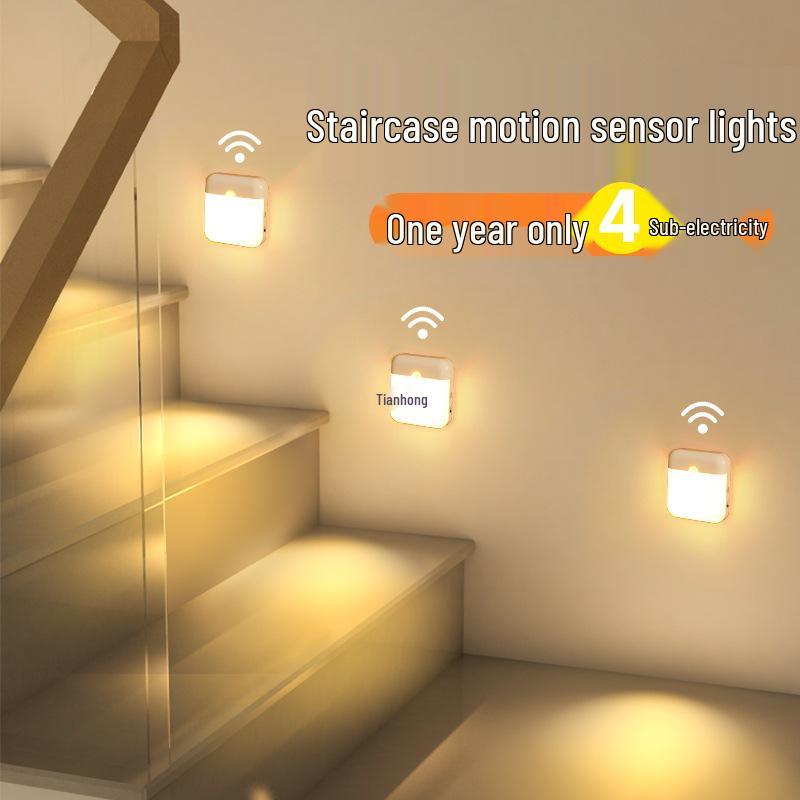 Wireless Stairway Sensor Light: Auto-On Night Light for Steps, Hallway, or Home, Activates with Motion.