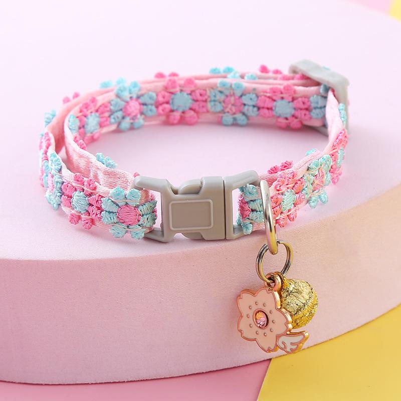 Pet Collar with Bell Cartoon Footprint Colorful Dog Puppy Kitten Collar Adjustable Safety Bell Ring Necklace Pet Accessories New