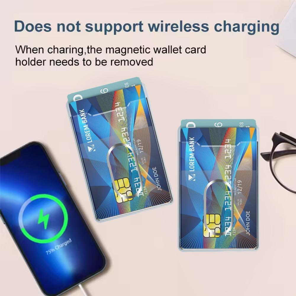 Transparent für MagSafe Geldbörse Magnetischer Kartenhalter Geldbörsenhülle für IPhone/Huawei/Xiaomi/Samsung Magnetischer Ständer Steckplatz Kartenhalter