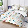 Dinosaur Microfiber Cartoon Duvet Cover Set 2pcs,Queen Size Dinosaur Printed Bedding Comforter Covers Set with Pillowcases 75*50