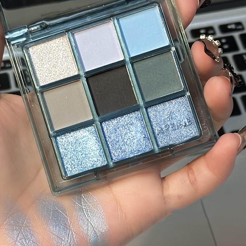 9-Farben-Lidschattenpalette, Schimmernder & Matter Meeresfarb-Lidschatten-Set, Hochpigmentiertes Irisierendes Augen-Make-up für Party & Tägliche Looks