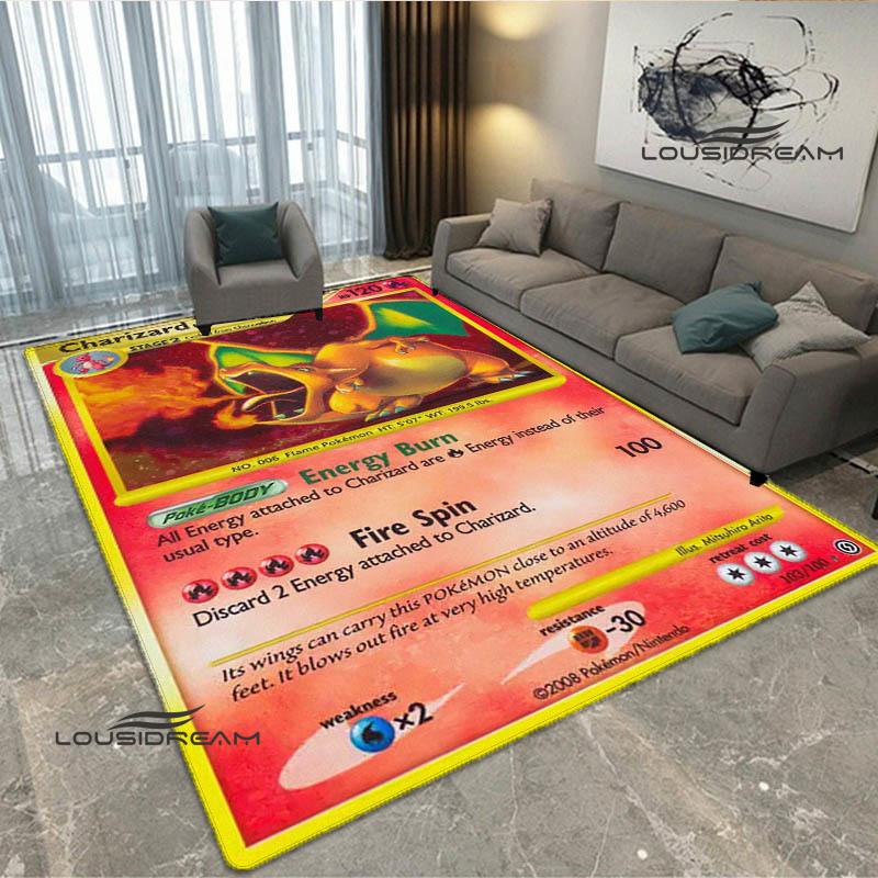 Cartoon Pokémon Trading Card Game Print carpet Non-slip carpet carpets for living room area rug Door pad anime rug birthday gift