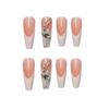 24PCs Line Nail Piece Long Nail Piece With Jelly Gel Removable Wear Nail Summer Manicure