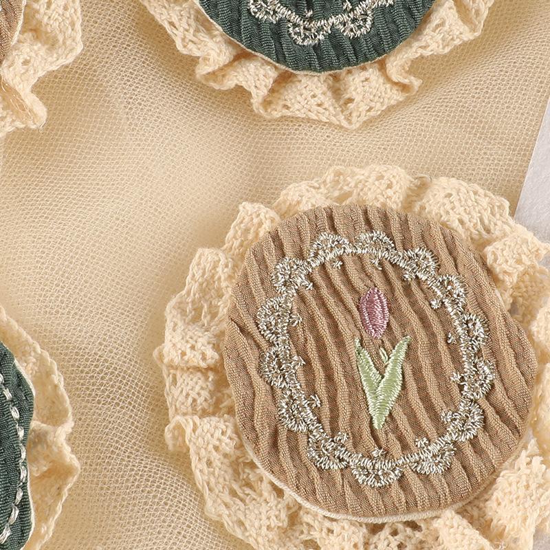 Computer Embroidery Label Clothing Accessories No Adhesive Accessories Patch Stickers Lace Flower Badge Label Embroidery Cloth Label Cloth Sticker