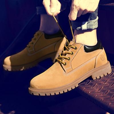 Tooling Boots Men'S Autumn Low Top First Layer Cowhide Waterproof Martin Boots Outdoor Big Yellow Boots Chelsea Leather Boots