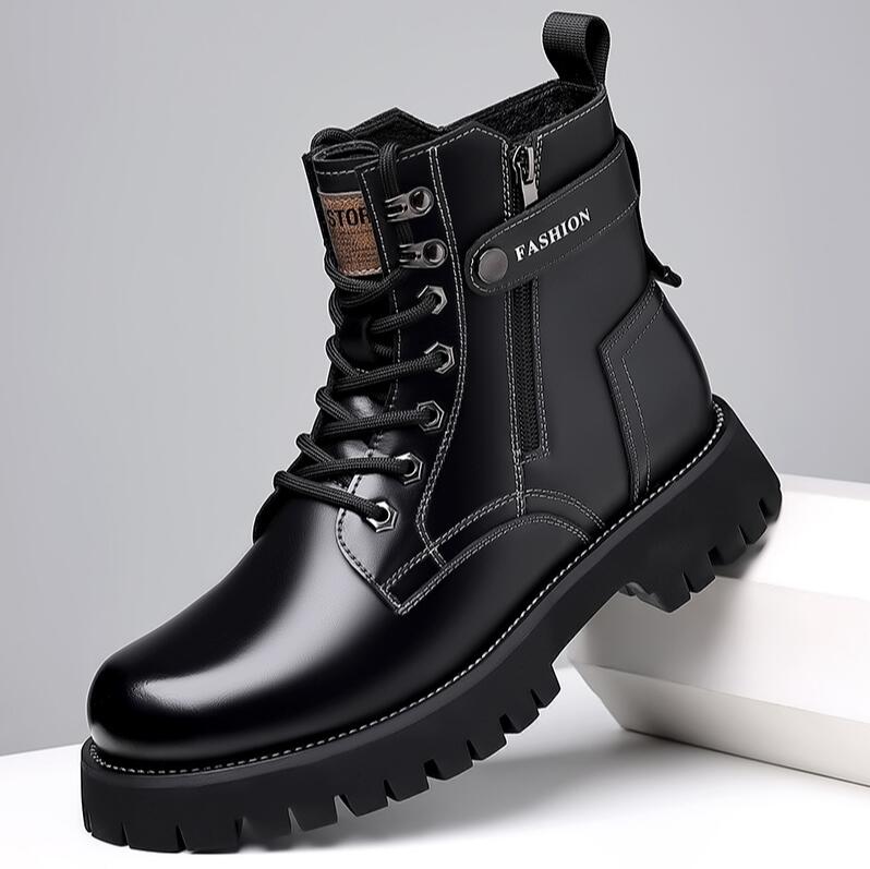 

Мужские зимние ботильоны до щиколотки, американские высокие, из натуральной кожи, для улицы, с хлопковой шерстяной плюшевой подкладкой, подошва из коровьего сухожилия, рабочая обувь, короткие ботинки 42