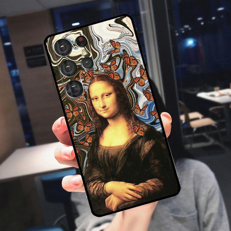 Mona Lisa Cover For Samsung Galaxy S25 Ultra S24 S22 S21 S23 Plus S20 FE S9 S10 S24 FE Phone Case