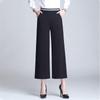 Women's High-Waist Wide-Leg Plaid Pants - Summer Ice Silk, Slimming, Casual, Floor-Length