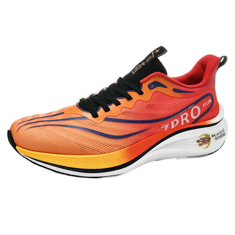 2025 New Running Shoes Men's Sports Ultra-light Shock Absorption Lightweight Men's Shoes Youth Carbon Board Sports Students Special Running Shoes