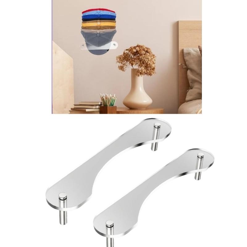 Multipurpose Baseball Hat Storage Solution with Adhesive Backing or Screw Mounting for Smooth Surfaces Wall Mounted