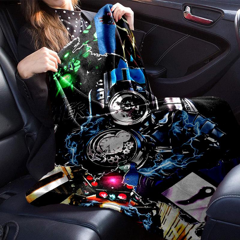 Robot Invasion Alert Blanket Flannel Blanket for Bed, Sofa, Camping, Hiking, Picnic Essentials, Gift for Family Fan Gifts