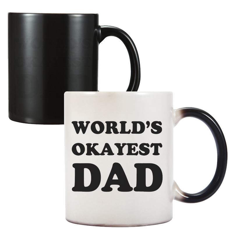 Керамическая кофейная кружка ко Дню отца, термочувствительная кружка, меняющая цвет. 301-400ml