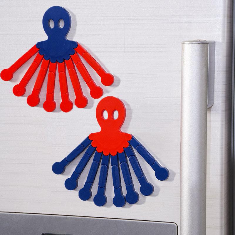 2ks Kreativní a zábavné Flexibilní a všestranné Magnety na lednici chobotnice Roztomilý magnet na lednici Po Vzkaz Dekorativní