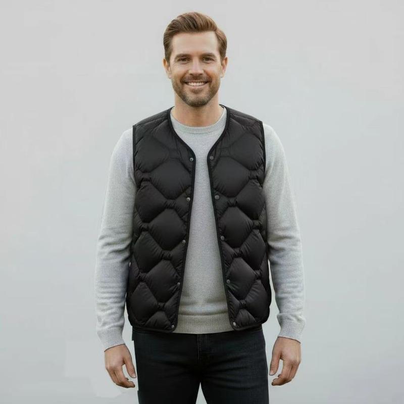 Gilet Leggero da Uomo in Cotone Scollo a V Intimo per Autunno Inverno