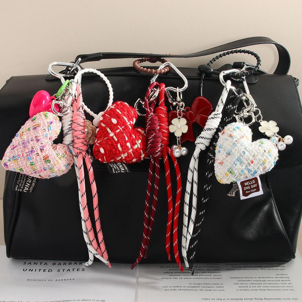Fashion Cloth Girl Heart Bow Woven Rope Highend Bag Charm For Spring 2025