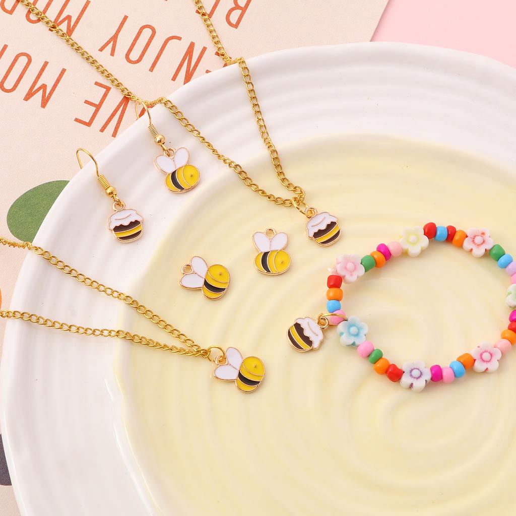 Cute Cartoon Insect Honey Jar Bee Charms Multicolor Enamel Gold Color Pendants Diy Making Necklace Bracelets Jewelry,10pcs