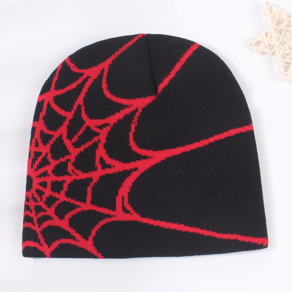 Versatile Style Hat Cool Spider Web Mens And Womens Warm Knitted Hatsbeanie
