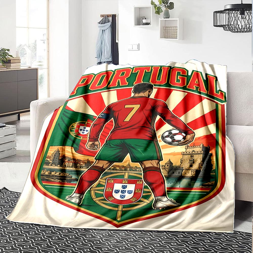 1pc Blanket - Cristiano Ronaldo Print Design,Lightweight Blanket for Sofa,Bed- Soft &Warm,Gift for All Seasons
