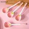 Cute Ceramic Strawberry Shaped Spoons Set - 2/4/6Pcs Perfect for Stirring Honey Coffee Rice -Ideal Tableware for Home Restaurant
