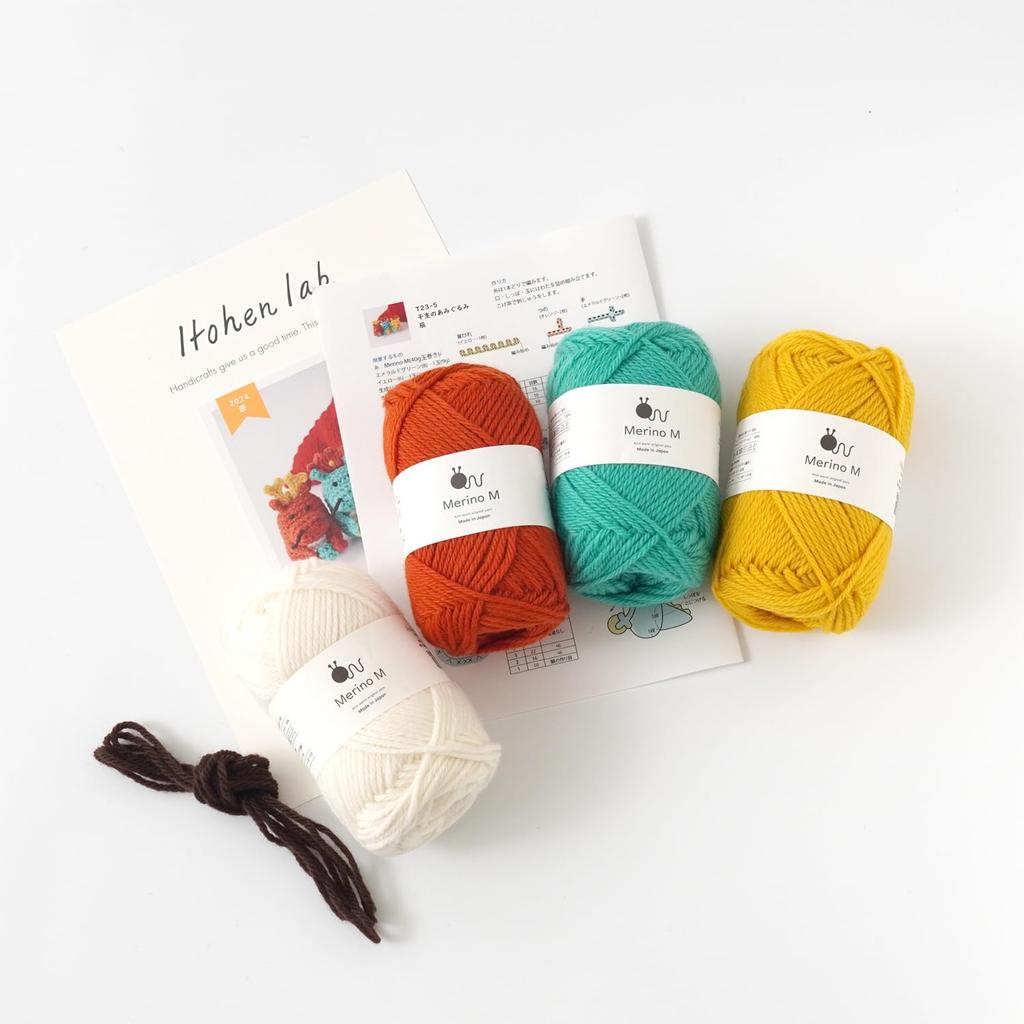 Raw wool Knitting kit Zodiac Amigurumi 2024 Dragon itohenlab.