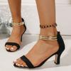 Fashion 2025 New Summer Sexy Black Stiletto Sandals Sizes