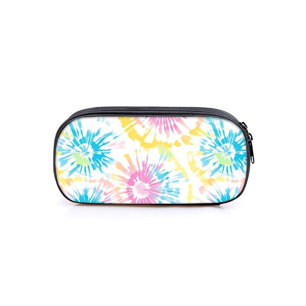 Tie-dye Pattern Layered Pencil Case for Boy and Girls Best Gifts 2D Cartoon School Pencil Pouch for Children Pencil Bag